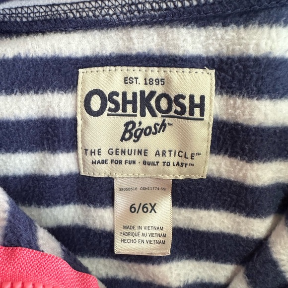 Oshkosh girls fleece 1/4 zip sweatshirt size 6/6x - Picture 5 of 5